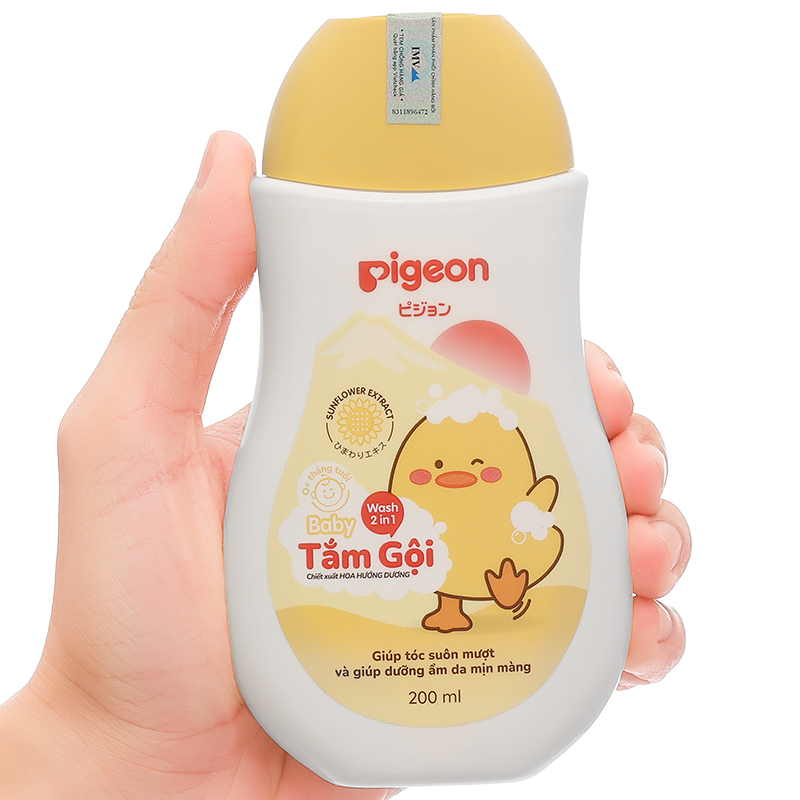 Tắm gội toàn thân Pigeon Hoa Hướng Dương cấp ẩm cho da bé chai 700ml - 17